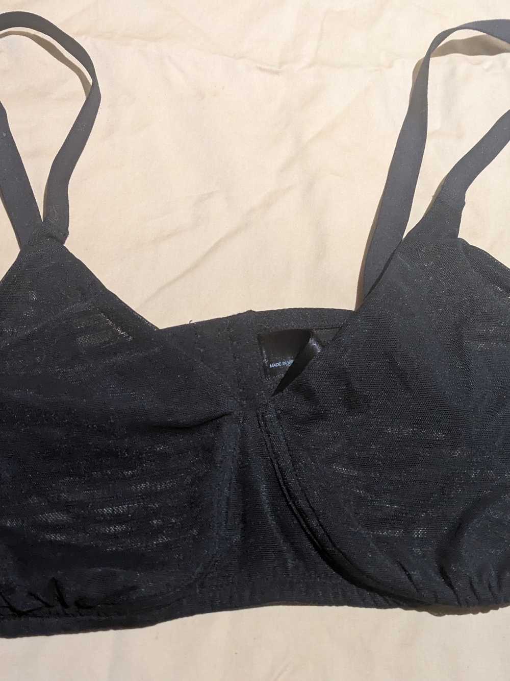 Black Sheer Bralette with Adjustable Straps - Women's Intimates